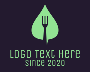Silverware - Leaf Fork Vegan Food logo design