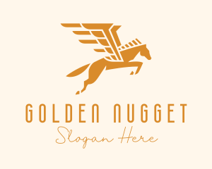 Golden Winged Horse logo design