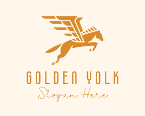 Golden Winged Horse logo design