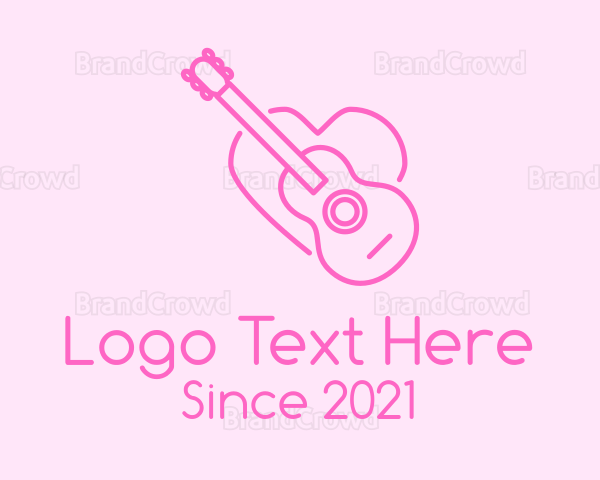 Pink Guitar Heart Logo