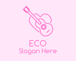 Pink Guitar Heart Logo