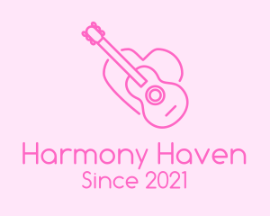 Serenade - Pink Guitar Heart logo design