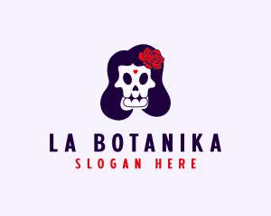 Mexican Floral Skull logo design