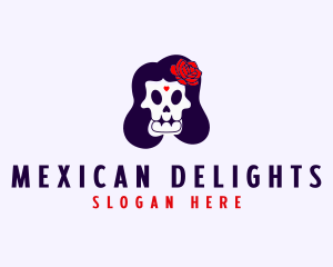 Mexican Floral Skull logo design