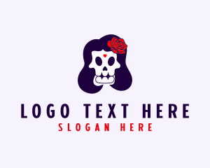 Calacas - Mexican Floral Skull logo design