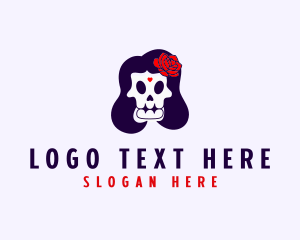 Mexican Floral Skull Logo