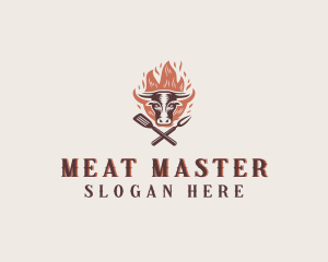 Cow Flame Barbecue logo design