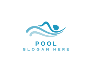Swimming Pool Athlete logo design