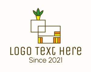 Library - Home Bookshelf Furniture logo design