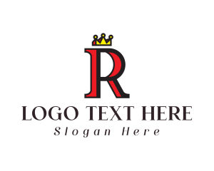 King - Regal Crown Letter R logo design