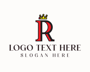 Alphabet - Regal Crown Letter R logo design
