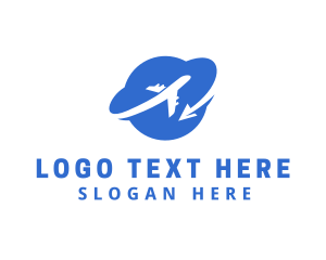 Delivery - Logistics Airplane Orbit logo design