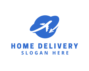 Logistics Airplane Orbit logo design