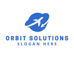 Logistics Airplane Orbit logo design