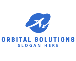 Logistics Airplane Orbit logo design