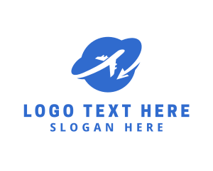 Moving Company - Logistics Airplane Orbit logo design