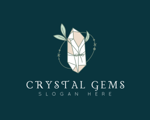 Natural Crystal Leaf logo design