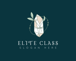 Natural Crystal Leaf logo design