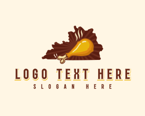 Map - Fried Chicken Kentucky logo design