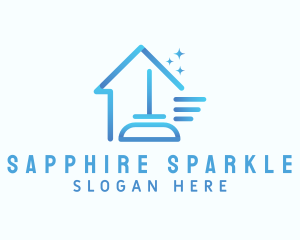 Sparkle Home Cleaning Mop logo design