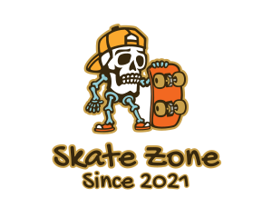 Skeleton Skater Tattoo logo design