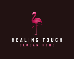 Flamingo Bird Wellness logo design