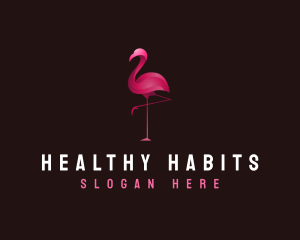 Flamingo Bird Wellness logo design