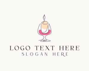Candlelight - Wine Candle Decor logo design