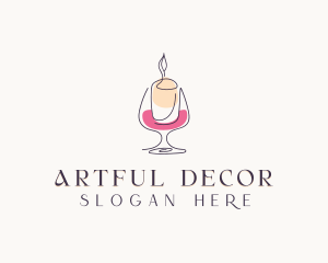 Wine Candle Decor logo design