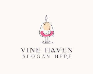 Wine Candle Decor logo design