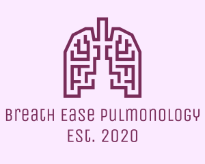 Pulmonology - Violet Respiratory Lungs Labyrinth logo design