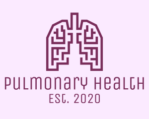 Pulmonary - Violet Respiratory Lungs Labyrinth logo design