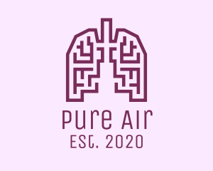 Oxygen - Violet Respiratory Lungs Labyrinth logo design