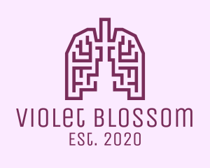 Violet Respiratory Lungs Labyrinth logo design