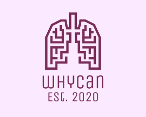 Respiratory System - Violet Respiratory Lungs Labyrinth logo design