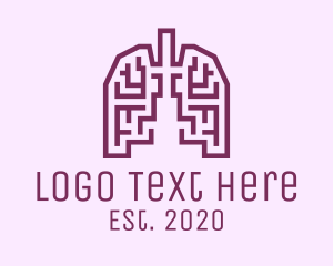 Maze - Violet Respiratory Lungs Labyrinth logo design