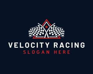 Racing Triangle Flag logo design