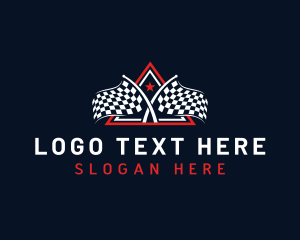 Sports Car - Racing Triangle Flag logo design