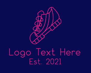 High Top - Thick Sole Sneaker Line logo design