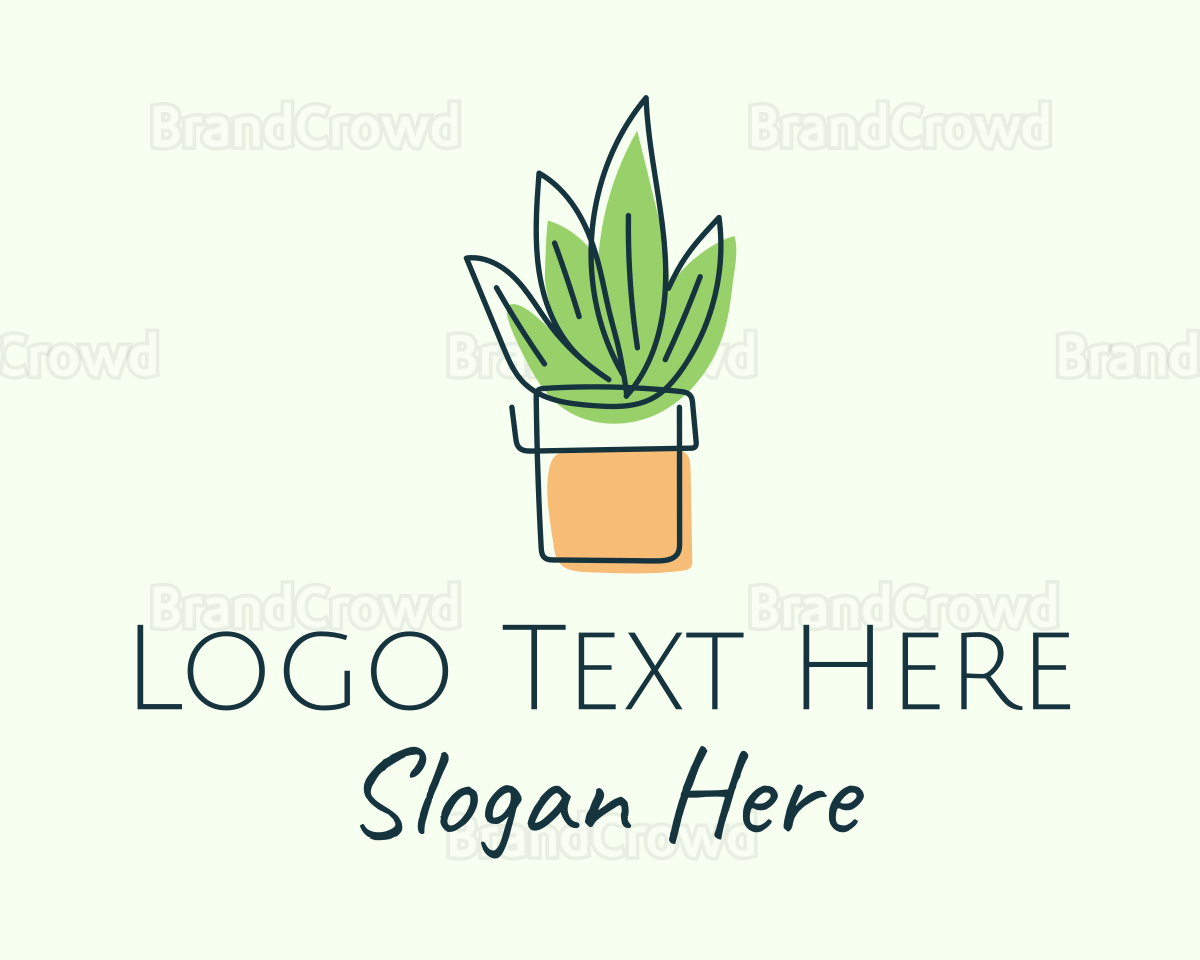 Simple Plant Line Art Logo