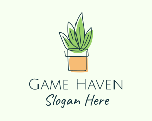 Simple Plant Line Art Logo