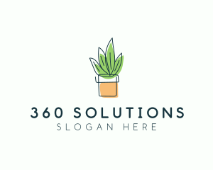 Plant Line Art logo design