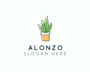 Plant Line Art logo design