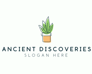 Plant Line Art logo design