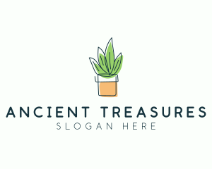 Plant Line Art logo design