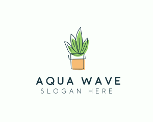 Plant Line Art logo design