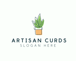 Plant Line Art logo design