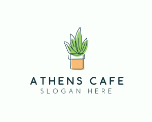 Plant Line Art logo design