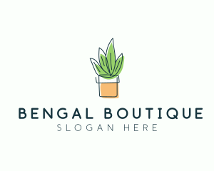 Plant Line Art logo design