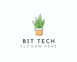 Plant Line Art logo design